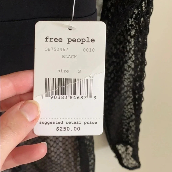 Free People Black Lace & Mesh Body-Con Dress - Picture 15 of 16